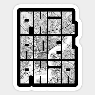 Philadelphia, USA City Map Typography - Light Sticker